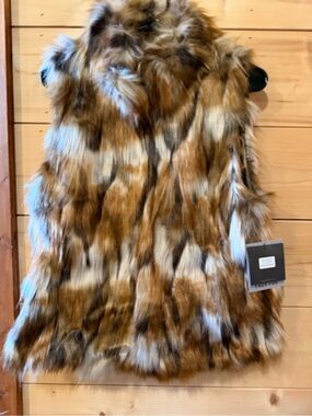 Andrew Marc Brown Faux Fur Vest